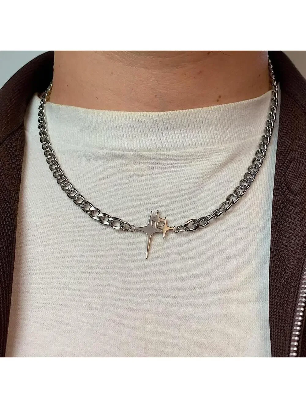 Y2K Stainless Steel Steel Star Necklace